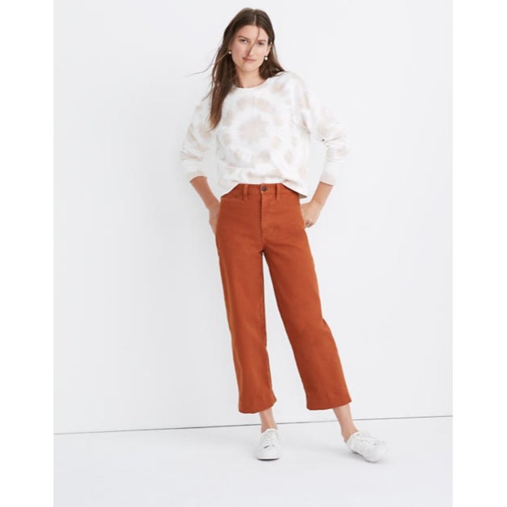 Madewell Slim Emmett Wide-Leg Crop Pants Size 32
